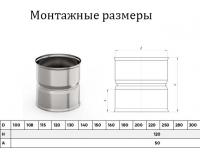 Продажа адаптер мм 1,0мм нерж ф140х140,(мама/мама) h=120мм умк в Нижнем Тагиле  в интернет-магазине Vseizdereva