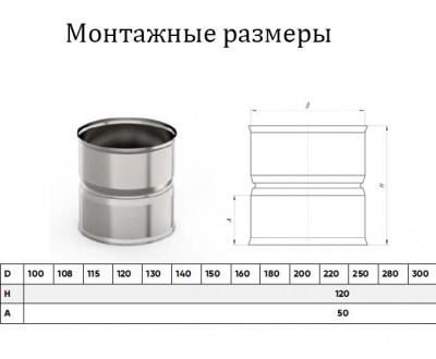 Продаем адаптер мм 1,0мм нерж ф140х140,(мама/мама) h=120мм умк в Нижнем Тагиле по доступным ценам.